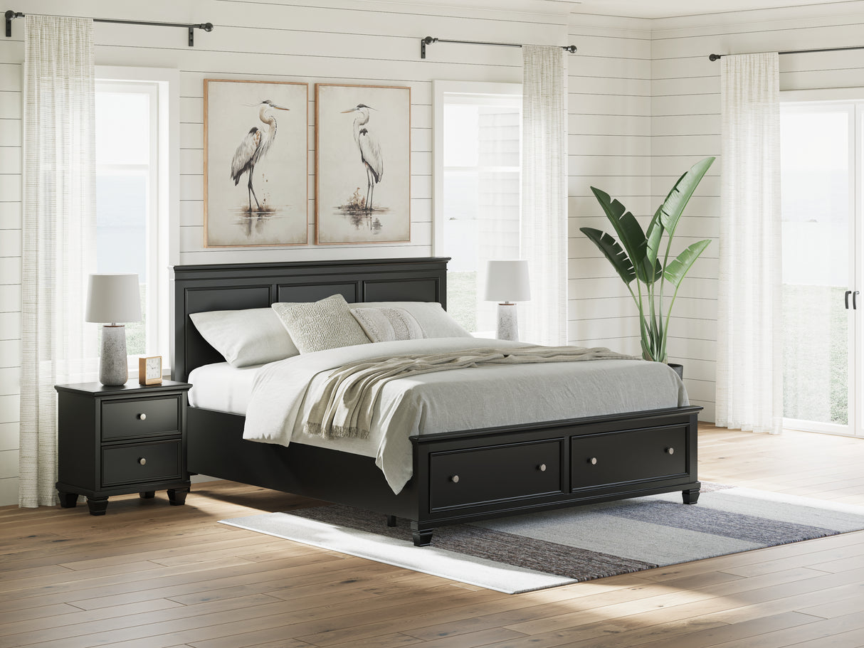 Furniture City Biloxi - Ashley Furniture - Lanolee Bedroom - California King Panel Storage Bed / Black - B687B20