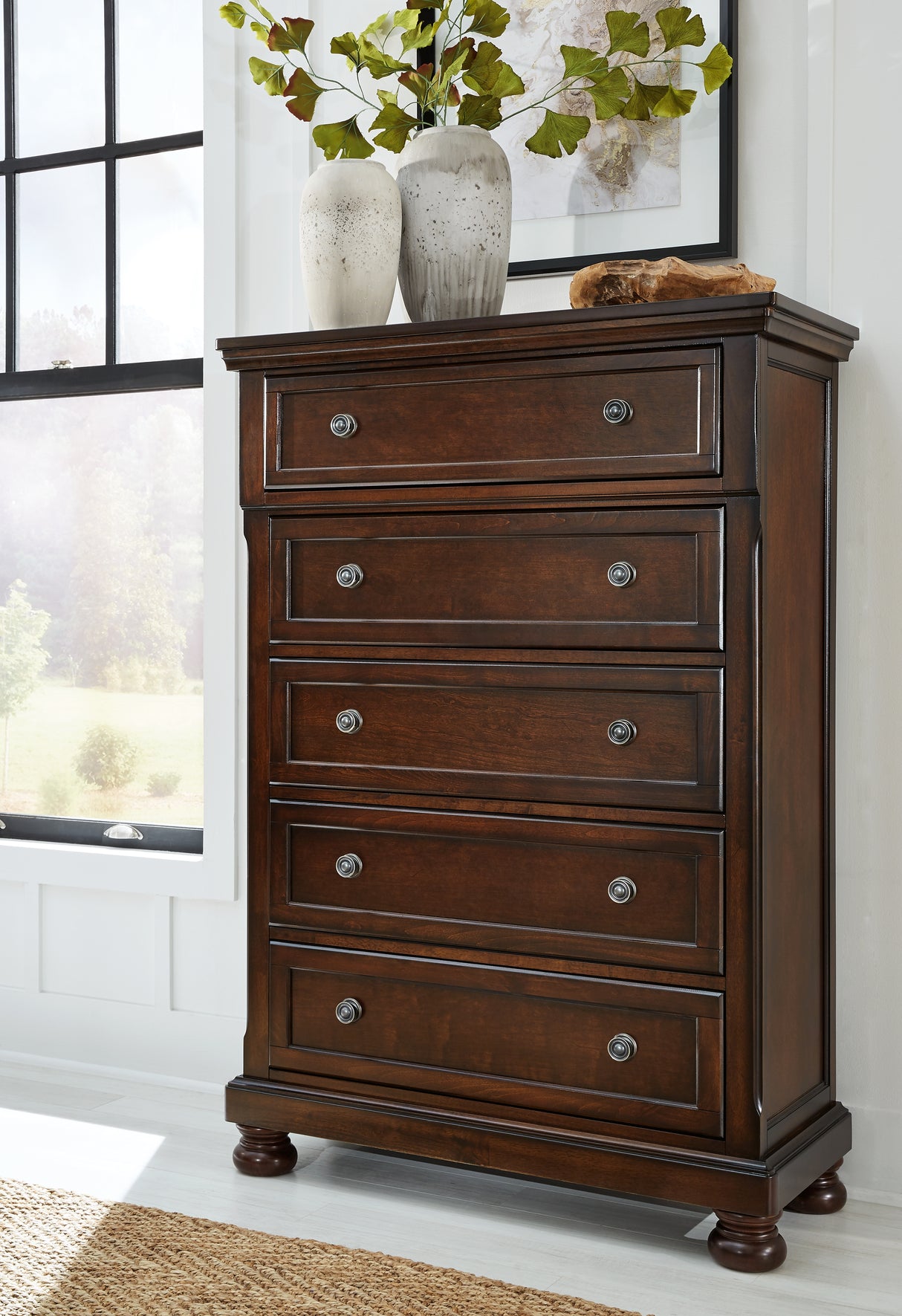 Furniture City Biloxi - Ashley Furniture - Porter Bedroom - Chest / Rustic Brown - B697-46