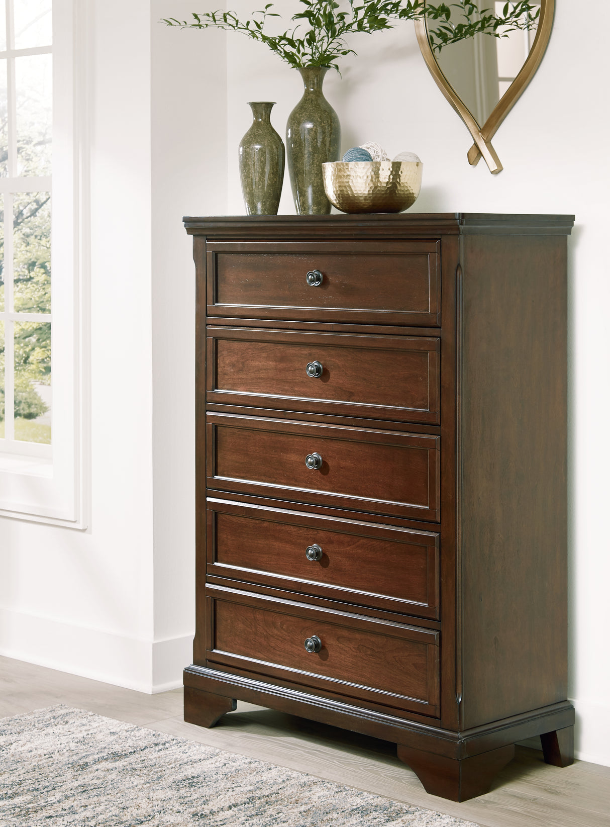 Furniture City Biloxi - Ashley Furniture - Trellington Bedroom - Five Drawer Chest / Brown - B716-46