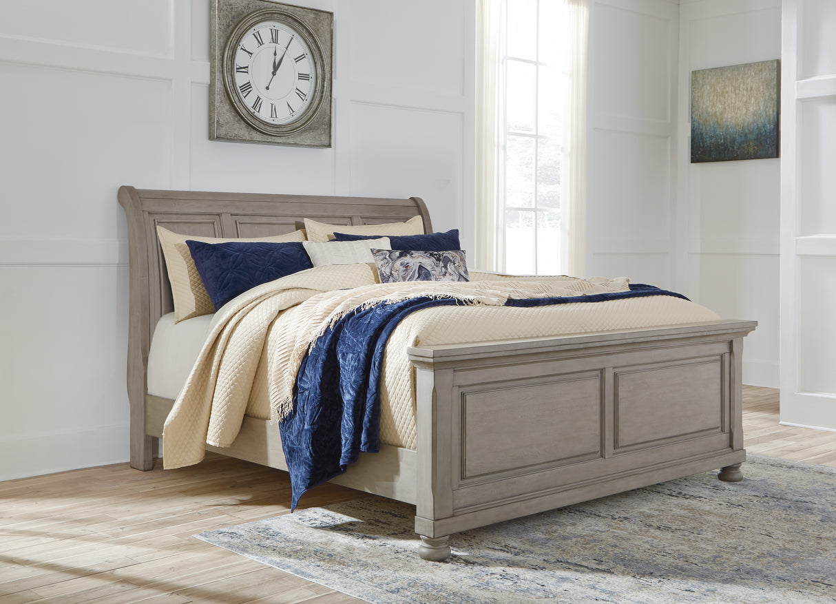 Furniture City Biloxi - Ashley Furniture - Lettner Bedroom - King Sleigh Bed / Light Gray - B733B34