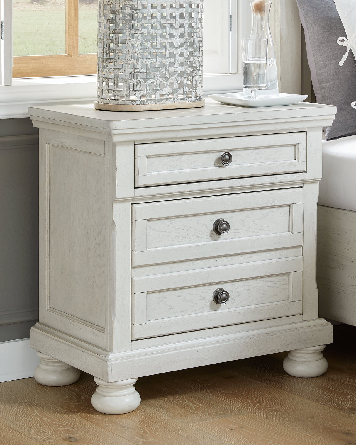 Furniture City Biloxi - Ashley Furniture - Robbinsdale Bedroom - Two Drawer Night Stand / Antique White - B742-92