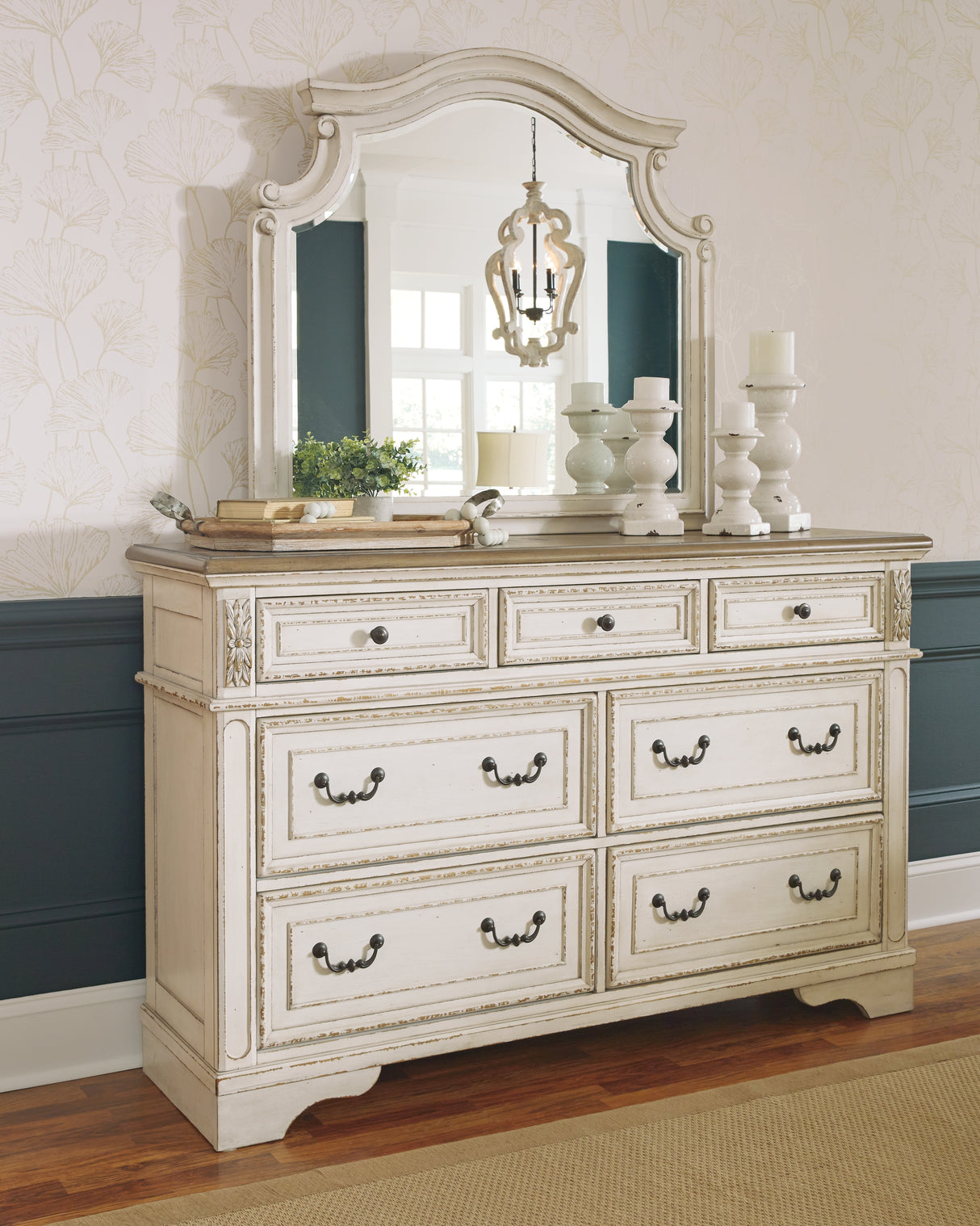 Furniture City Biloxi - Ashley Furniture - Realyn Bedroom - Dresser and Mirror / Two-tone - B743B1