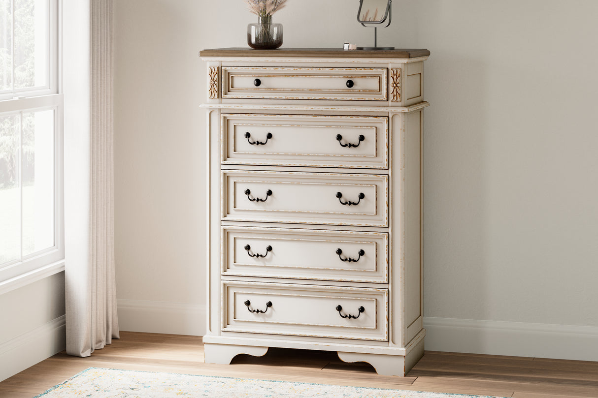 Furniture City Biloxi - Ashley Furniture - Realyn Bedroom - Five Drawer Chest / Two-tone - B743-46