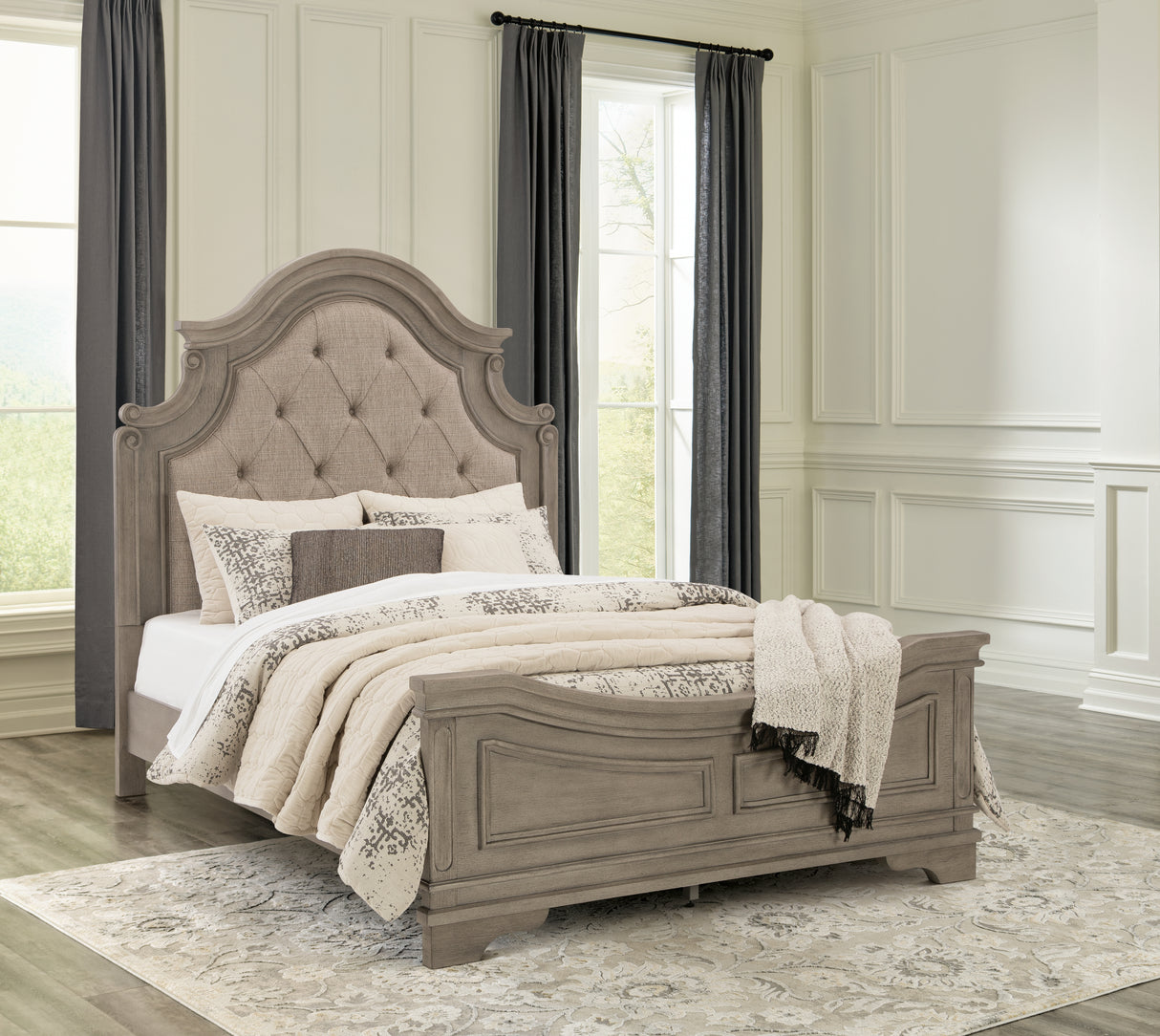 Furniture City Biloxi - Ashley Furniture - Lodenbay Bedroom - Queen Panel Bed / Antique Gray - B751B2