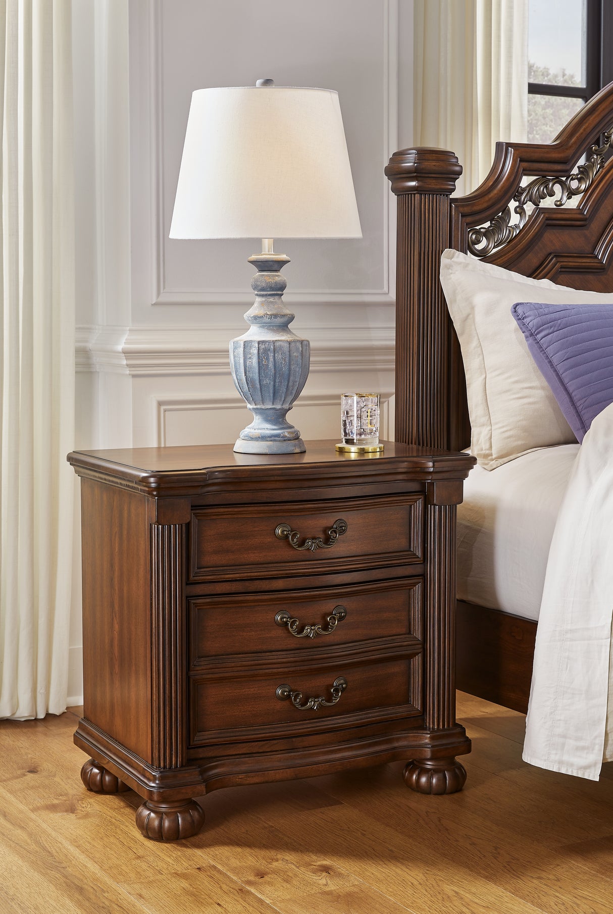 Furniture City Biloxi - Ashley Furniture - Lavinton Bedroom - Three Drawer Night Stand / Brown - B764-93