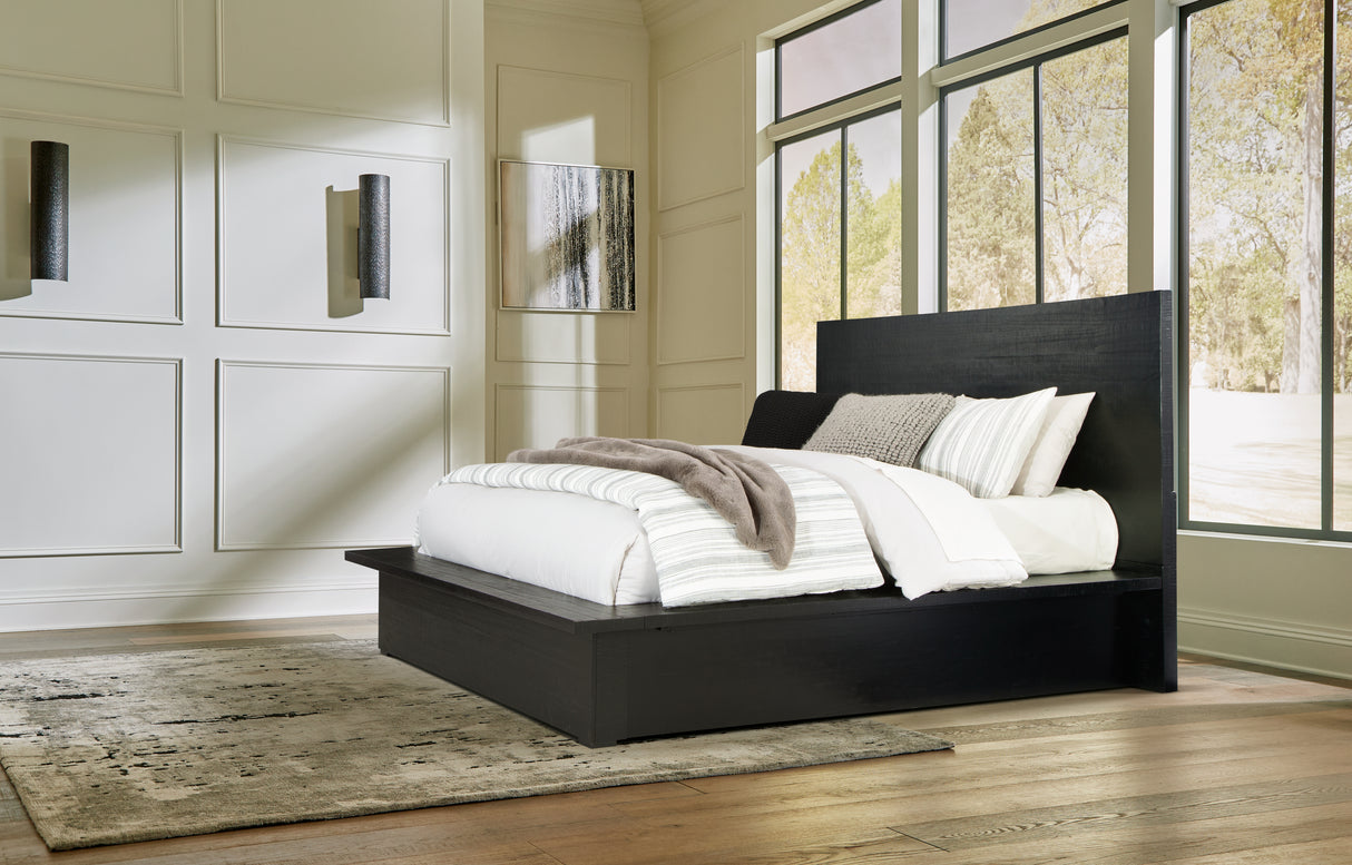Furniture City Biloxi - Ashley Furniture - Londer Bedroom - Queen Panel Bed / Black - B768B2