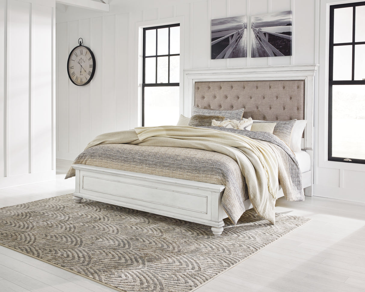 Furniture City Biloxi - Ashley Furniture - Kanwyn Bedroom - California King Panel Bed / Whitewash - B777B13
