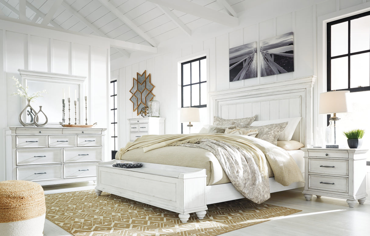 Furniture City Biloxi - Ashley Furniture - Kanwyn Bedroom - Three Drawer Night Stand / Whitewash - B777-93
