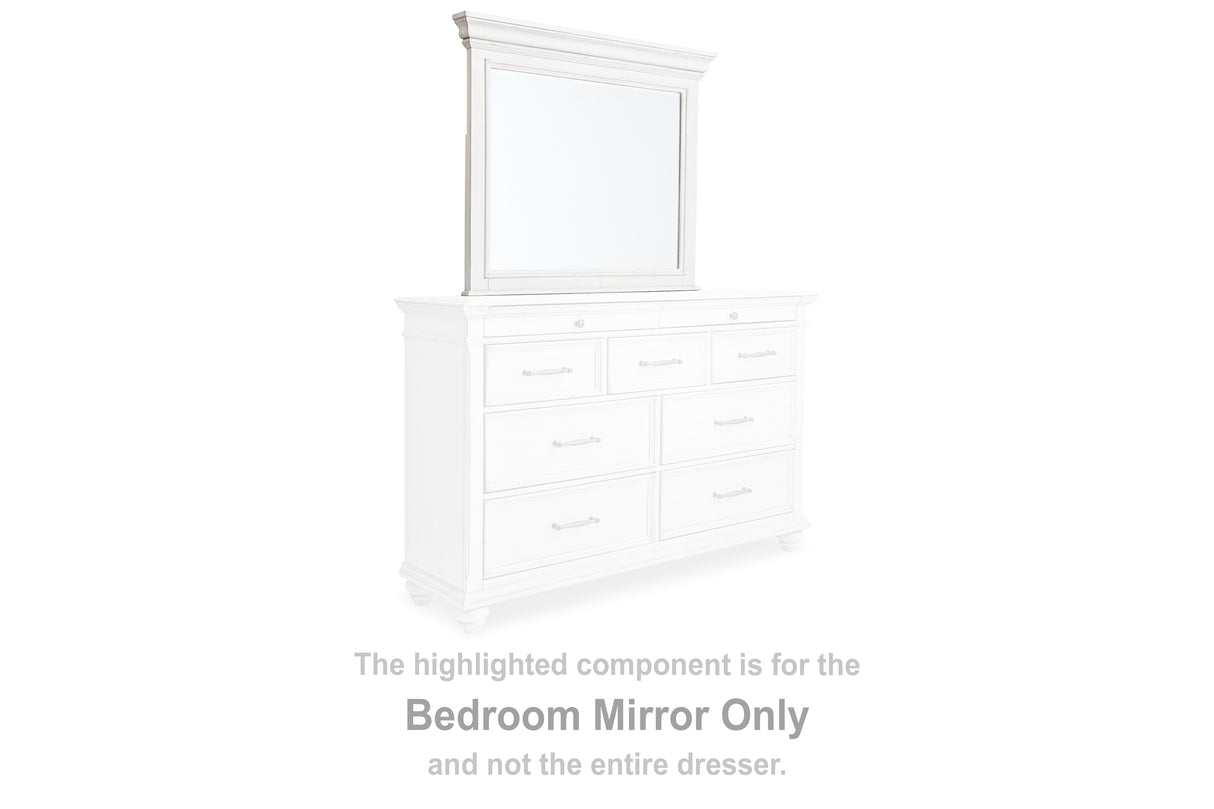 Furniture City Biloxi - Ashley Furniture - Kanwyn Bedroom - Bedroom Mirror / Whitewash - B777-36
