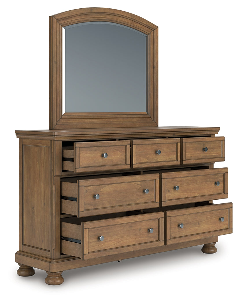Furniture City Biloxi - Ashley Furniture - Feddinger Bedroom - Dresser and Mirror / Medium Brown - PCB779B1