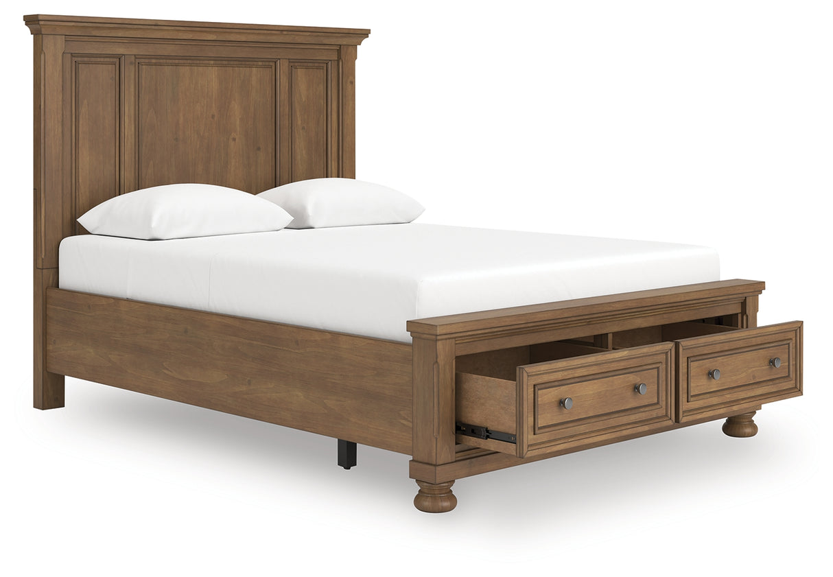 Furniture City Biloxi - Ashley Furniture - Feddinger Bedroom - Queen Panel Storage Bed / Medium Brown - PCB779B11