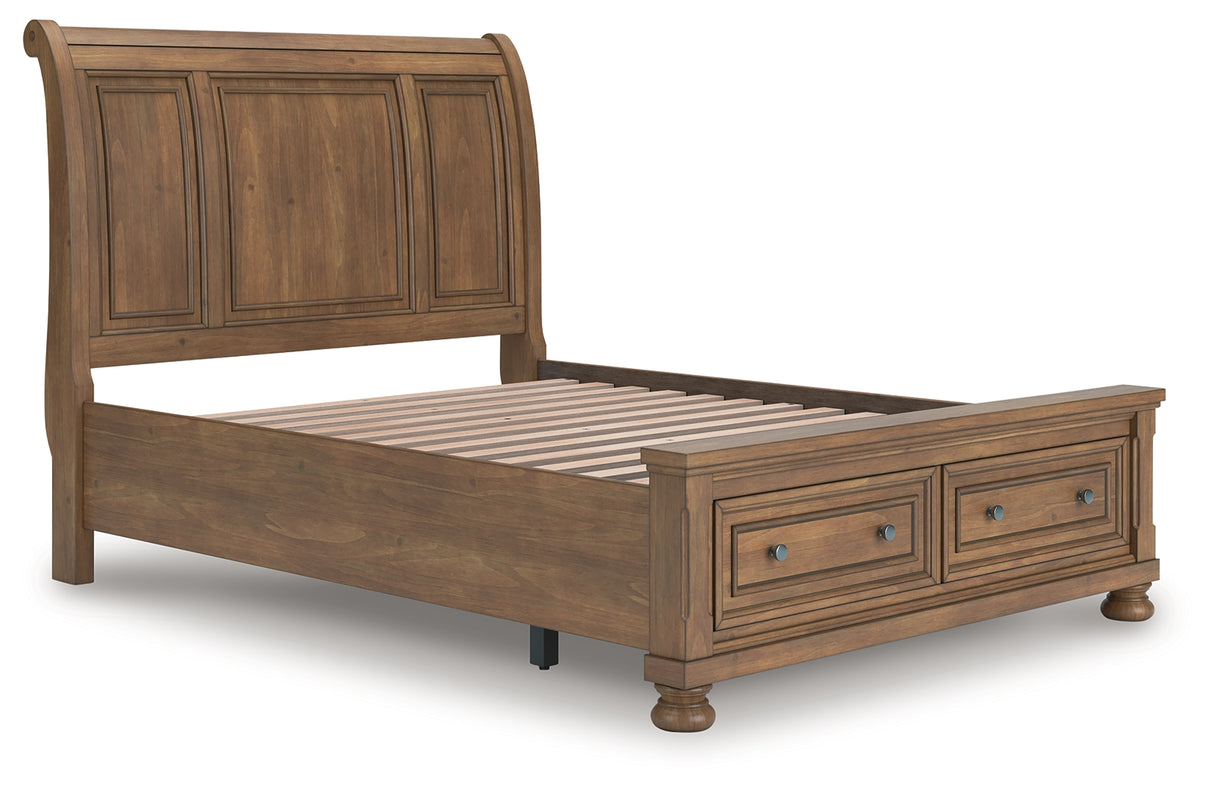 Furniture City Biloxi - Ashley Furniture - Feddinger Bedroom - Queen Storage Sleigh Bed / Medium Brown - PCB779B4