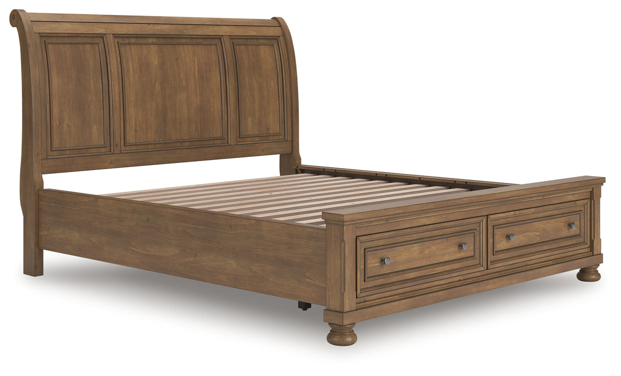 Furniture City Biloxi - Ashley Furniture - Feddinger Bedroom - California King Storage Sleigh Bed / Medium Brown - PCB779B9