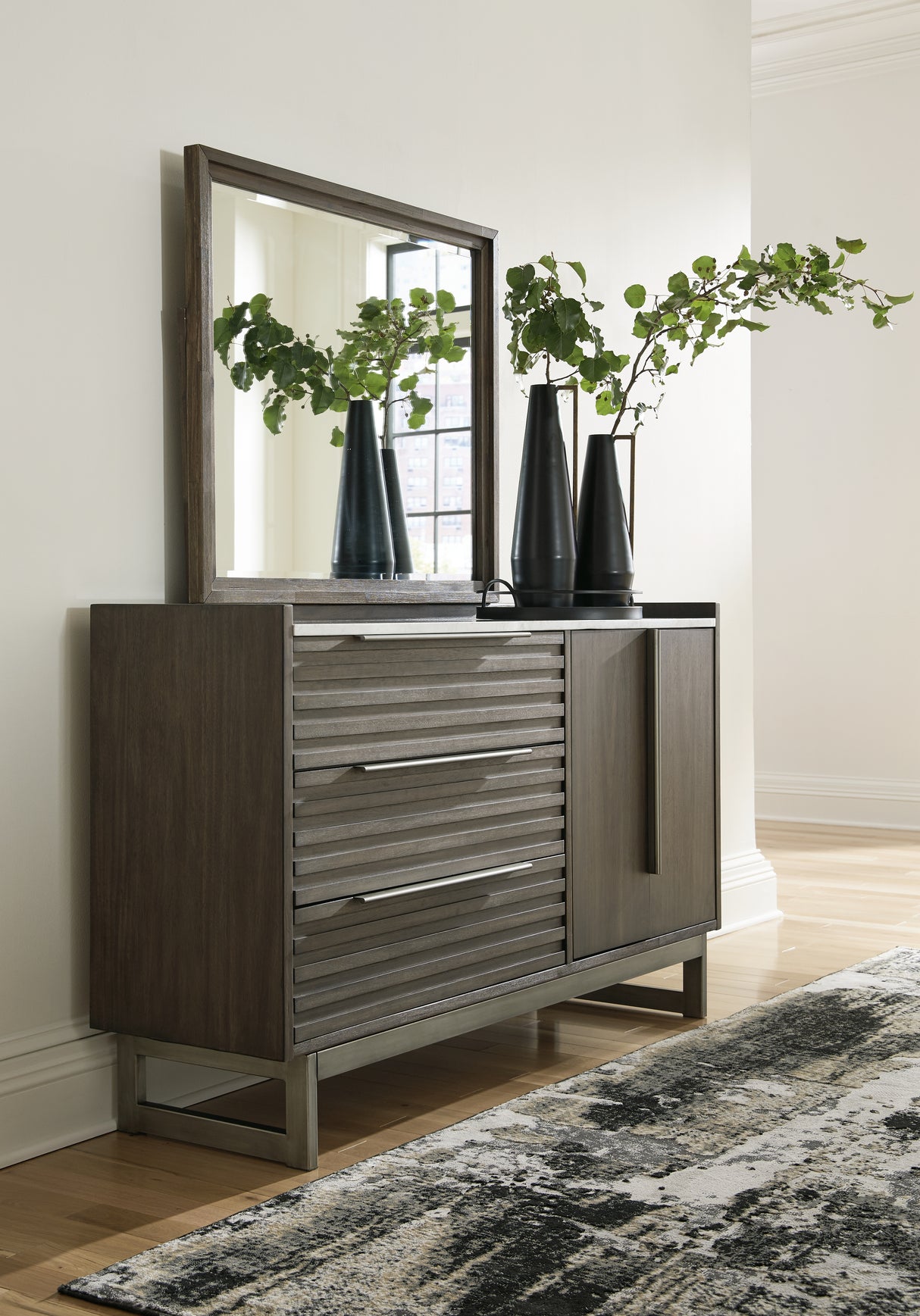 Furniture City Biloxi - Ashley Furniture - Arkenton Bedroom - Two Drawer Night Stand / Grayish Brown/White - B786-92