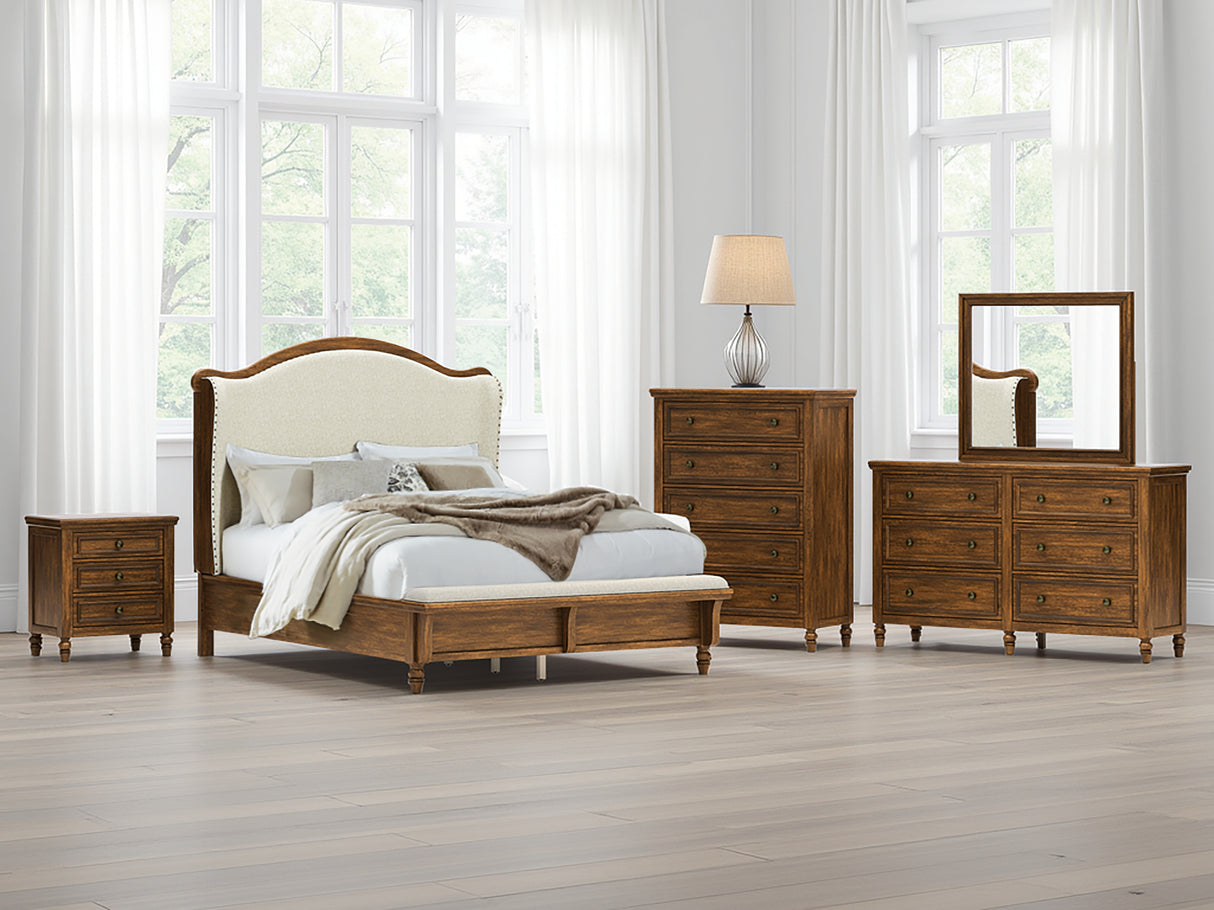 Furniture City Biloxi - Ashley Furniture - Sturlayne Bedroom - Queen Upholstered Panel Bed / Brown - B787B2