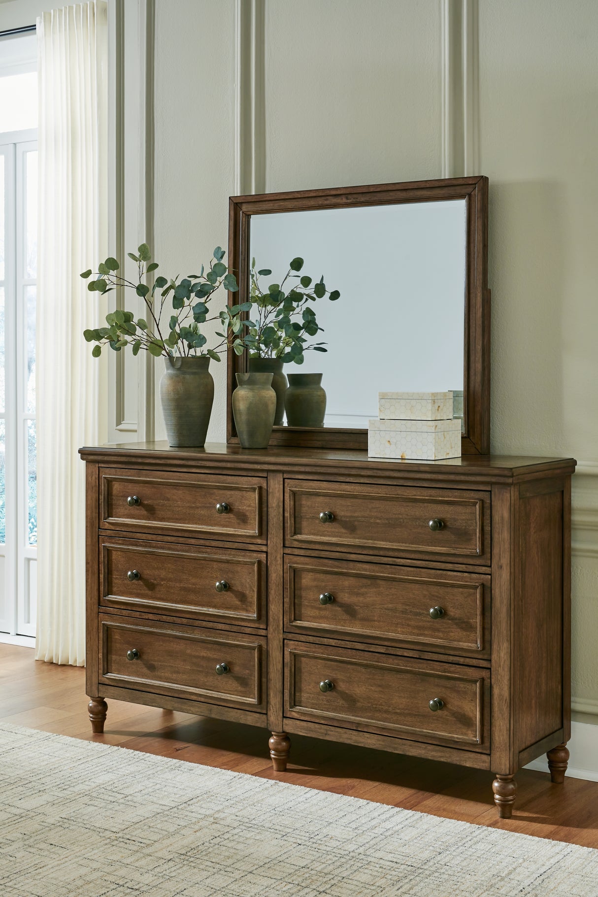 Furniture City Biloxi - Ashley Furniture - Sturlayne Bedroom - Dresser and Mirror / Brown - B787B1
