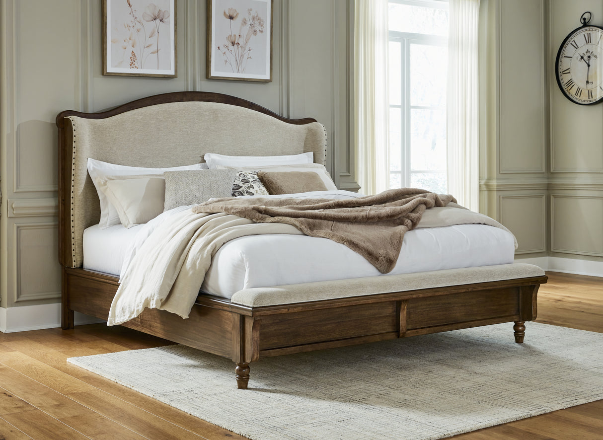 Furniture City Biloxi - Ashley Furniture - Sturlayne Bedroom - King Upholstered Panel Bed / Brown - B787B4