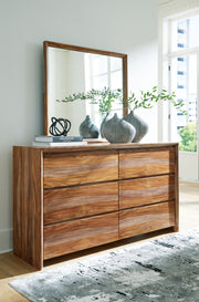 Furniture City Biloxi - Ashley Furniture - Dressonni Bedroom - Dresser and Mirror / Brown - B790B1