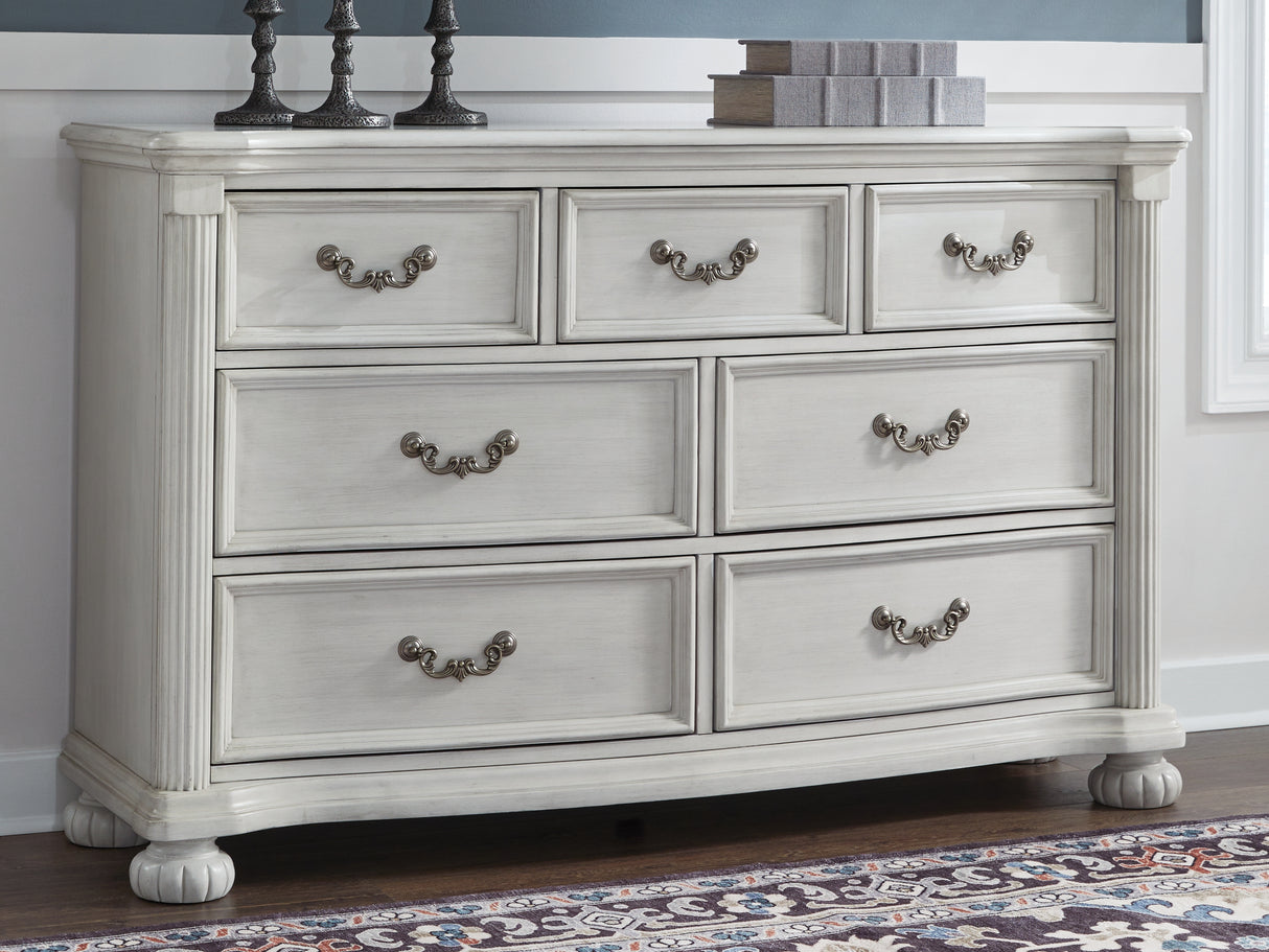 Furniture City Biloxi - Ashley Furniture - Montelaine Bedroom - California King Upholstered Panel Bed / Antique White - B795B7