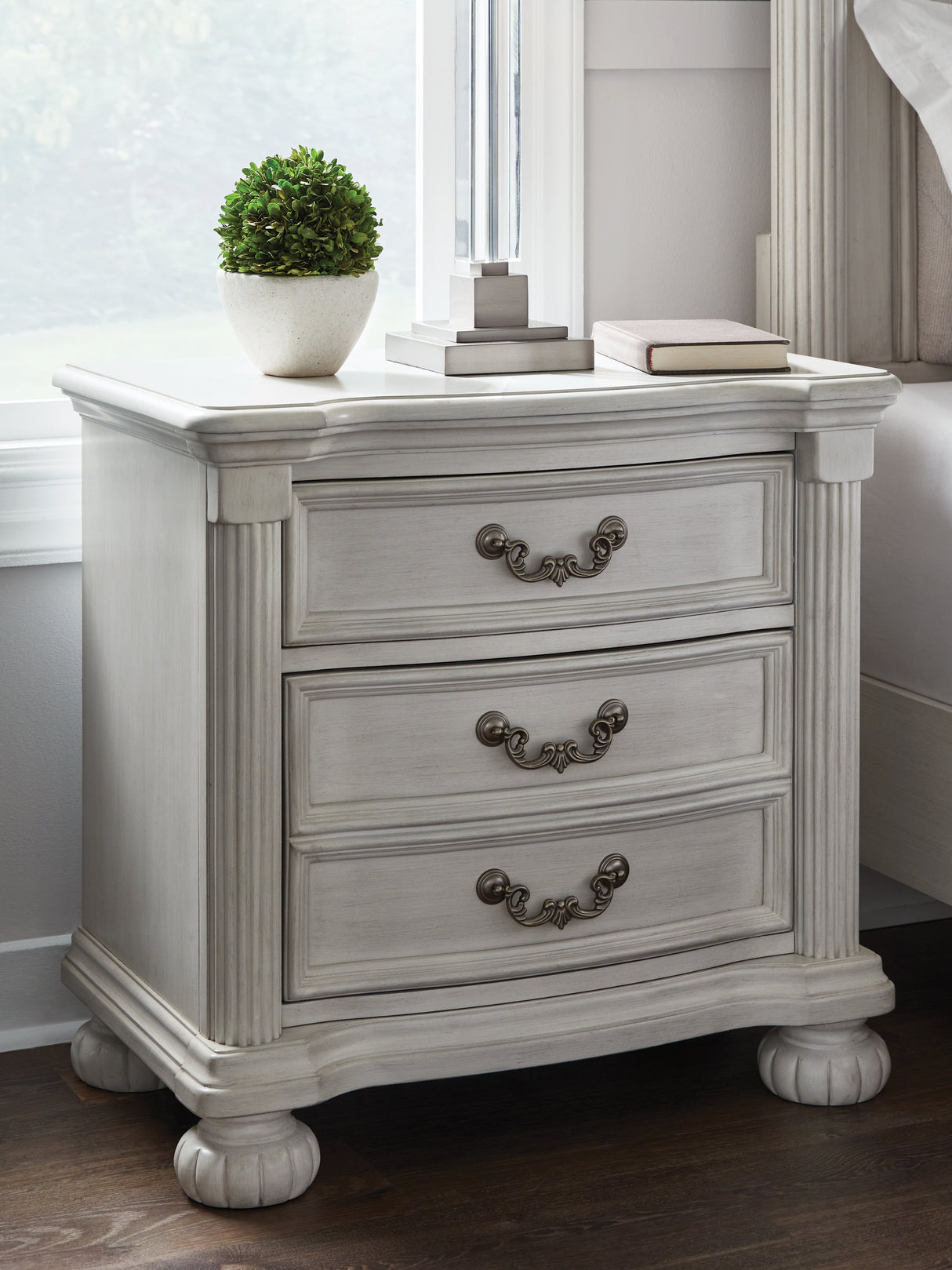 Furniture City Biloxi - Ashley Furniture - Montelaine Bedroom - Three Drawer Night Stand / Antique White - B795-93