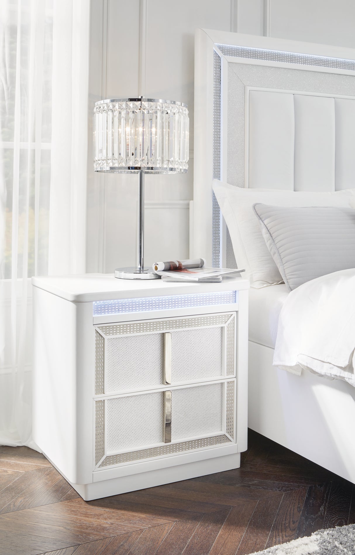 Furniture City Biloxi - Ashley Furniture - Chalanna Bedroom - Two Drawer Night Stand / White - B822-92