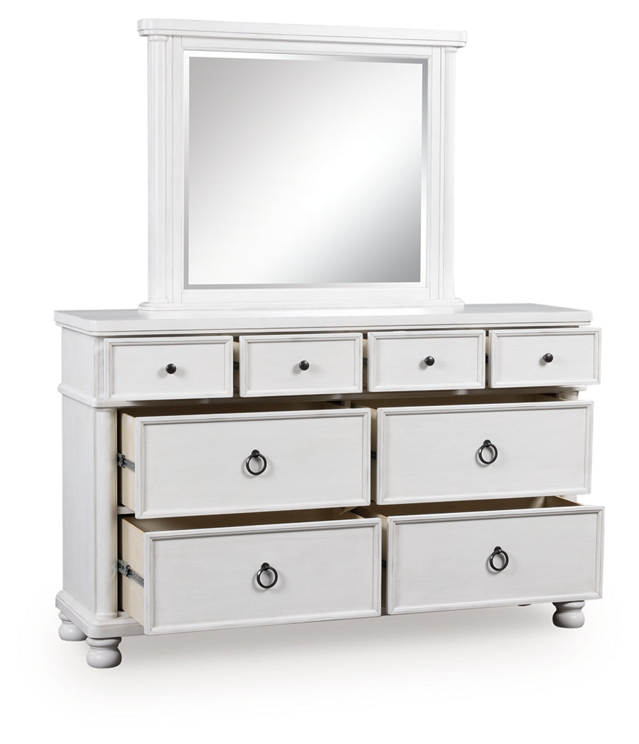 Furniture City Biloxi - Ashley Furniture - Rowlenstown Bedroom - Dresser and Mirror / Antique White - PCB823B1