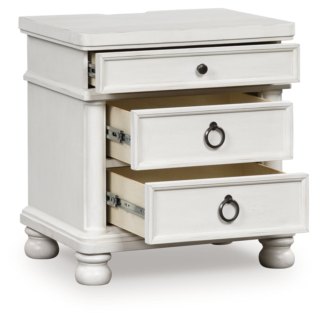 Furniture City Biloxi - Ashley Furniture - Rowlenstown Bedroom - Three Drawer Night Stand / Antique White - PCB823-93