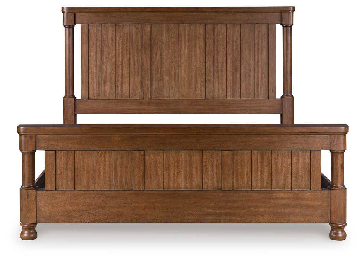 Furniture City Biloxi - Ashley Furniture - Rowlenstown Bedroom - King Poster Bed / Brown - PCB824B4