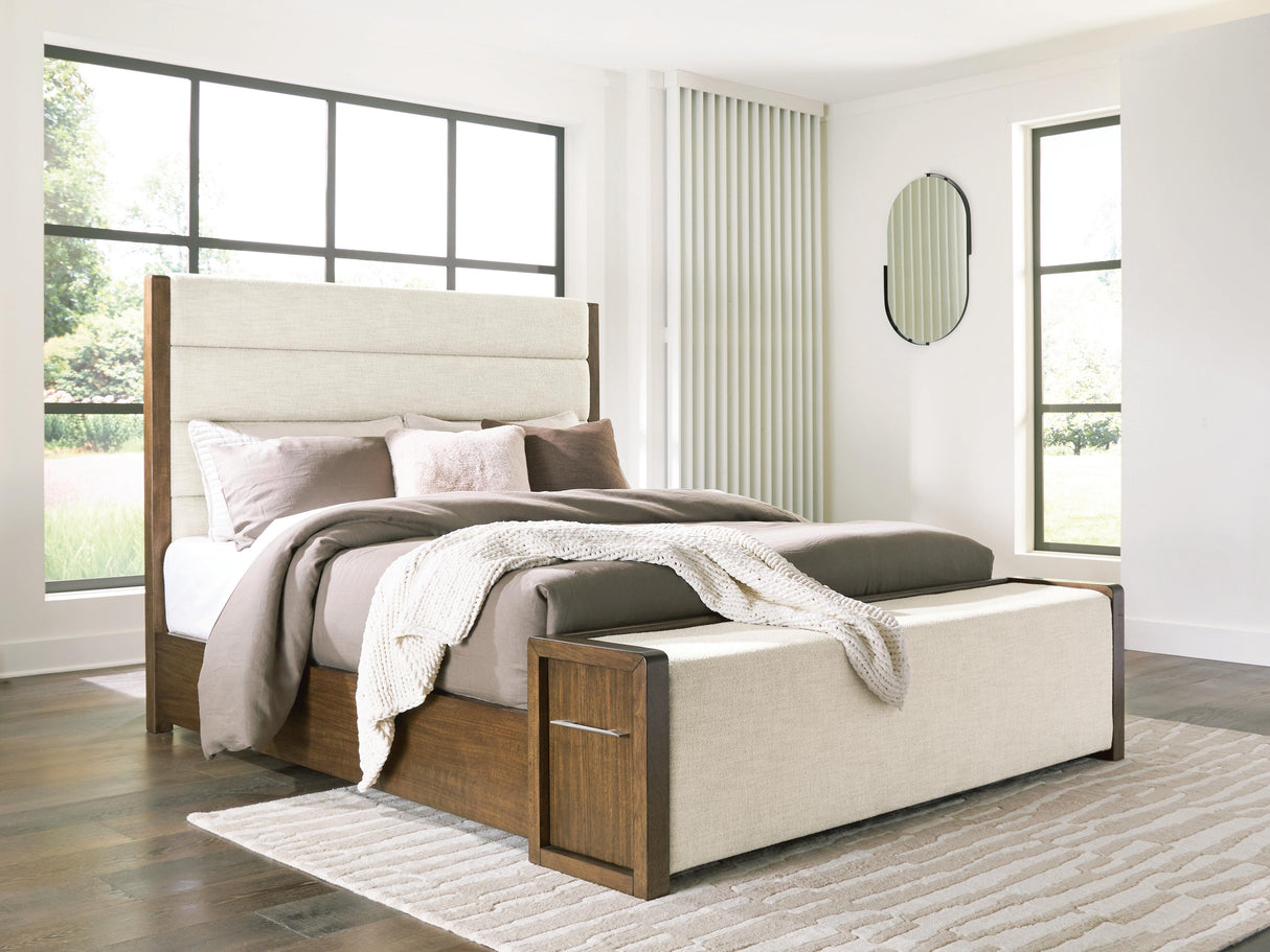Furniture City Biloxi - Ashley Furniture - Marxmore Bedroom - Queen Upholstered Storage Bed / Brown - B863B2