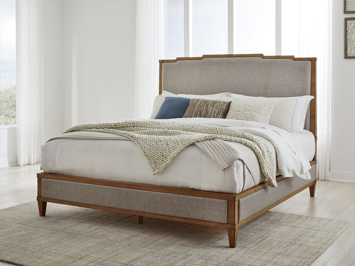 Furniture City Biloxi - Ashley Furniture - Sharlance Bedroom - King Upholstered Panel Bed / Light Brown - B895B6