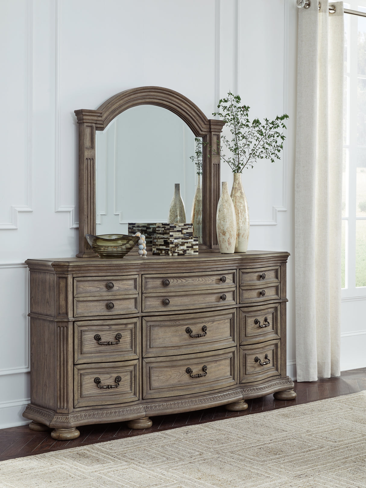 Furniture City Biloxi - Ashley Furniture - Ardenfield Bedroom - Dresser and Mirror / Light Brown - B944B1