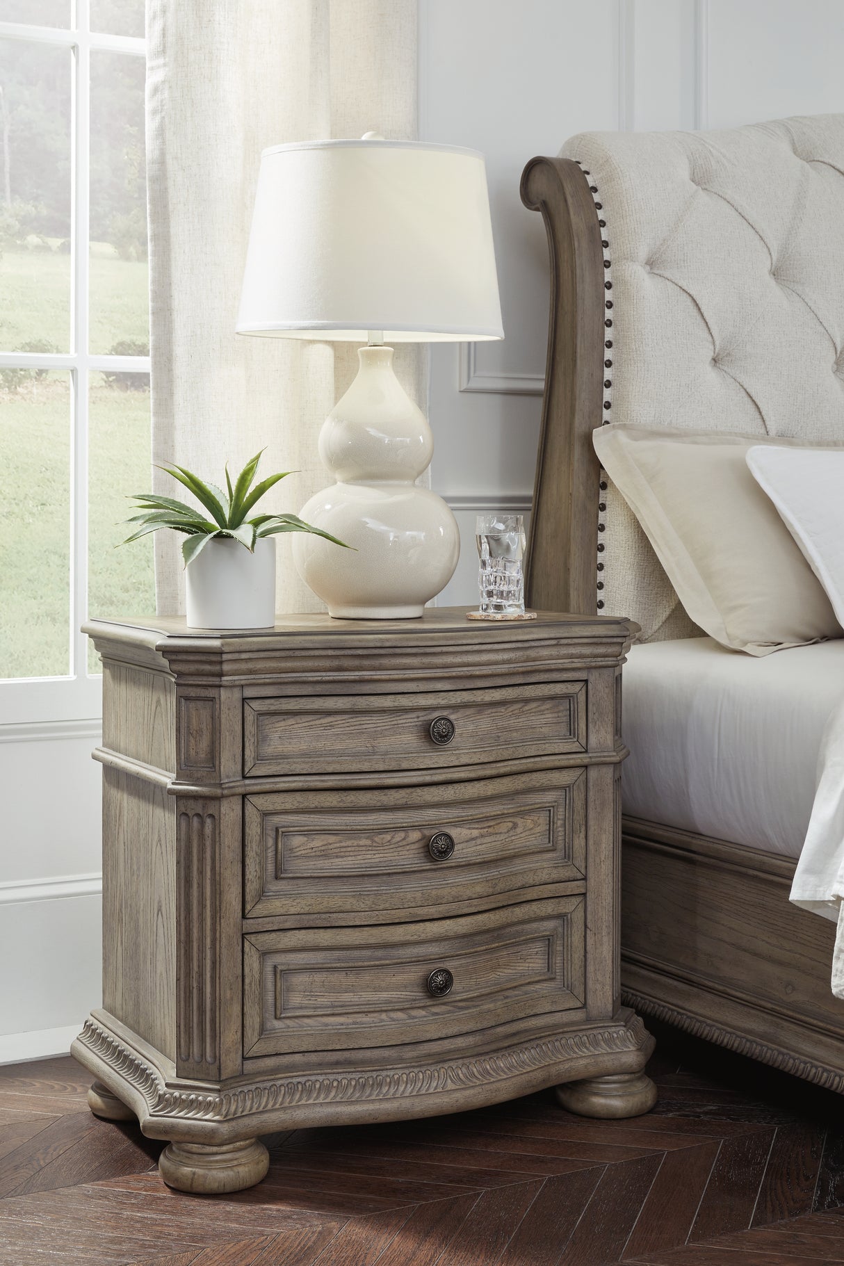 Furniture City Biloxi - Ashley Furniture - Ardenfield Bedroom - Three Drawer Night Stand / Light Brown - B944-93