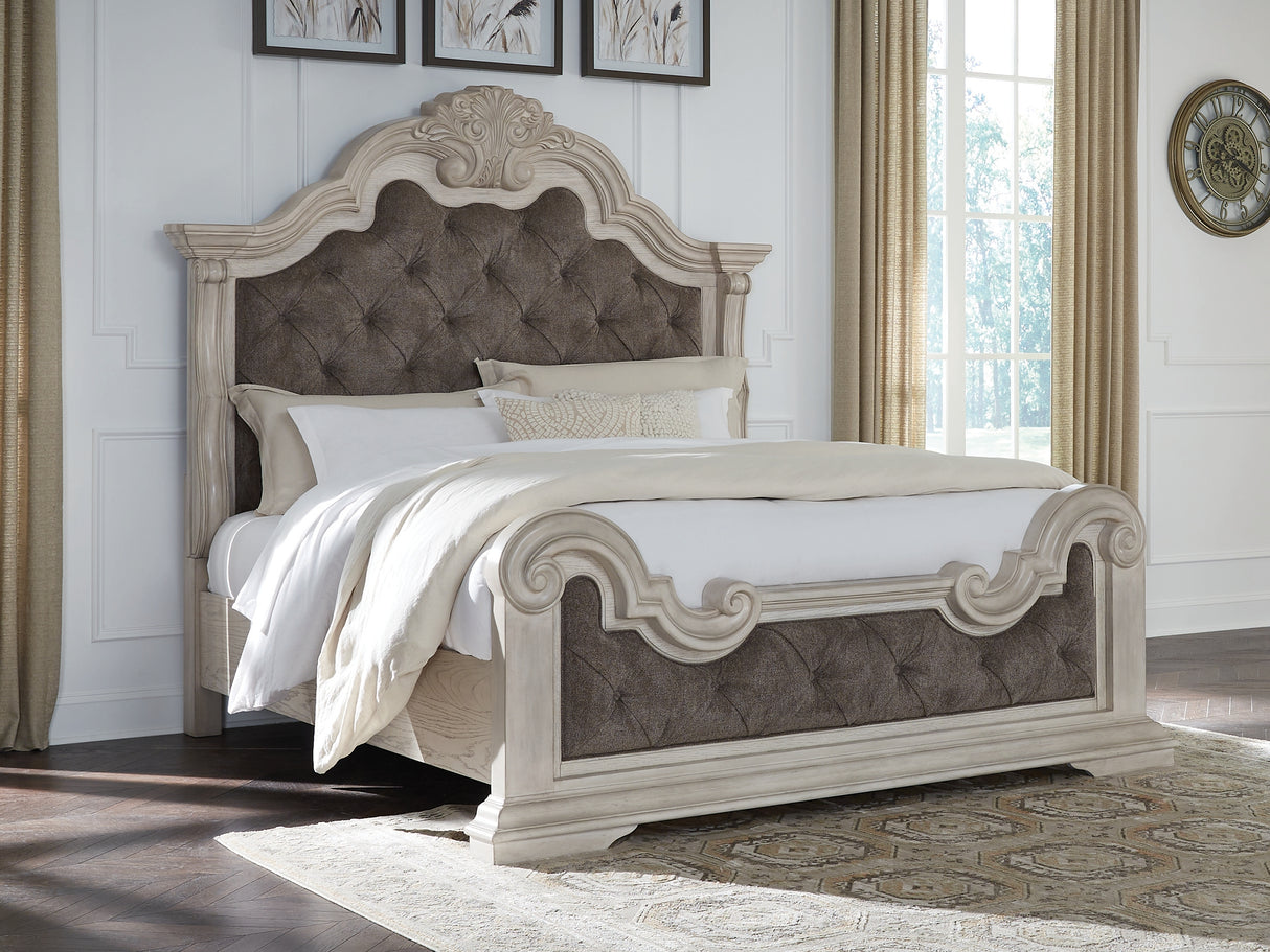 Furniture City Biloxi - Ashley Furniture - Bruchandi Bedroom - California King Upholstered Panel Bed / Antique White - PCB948B5