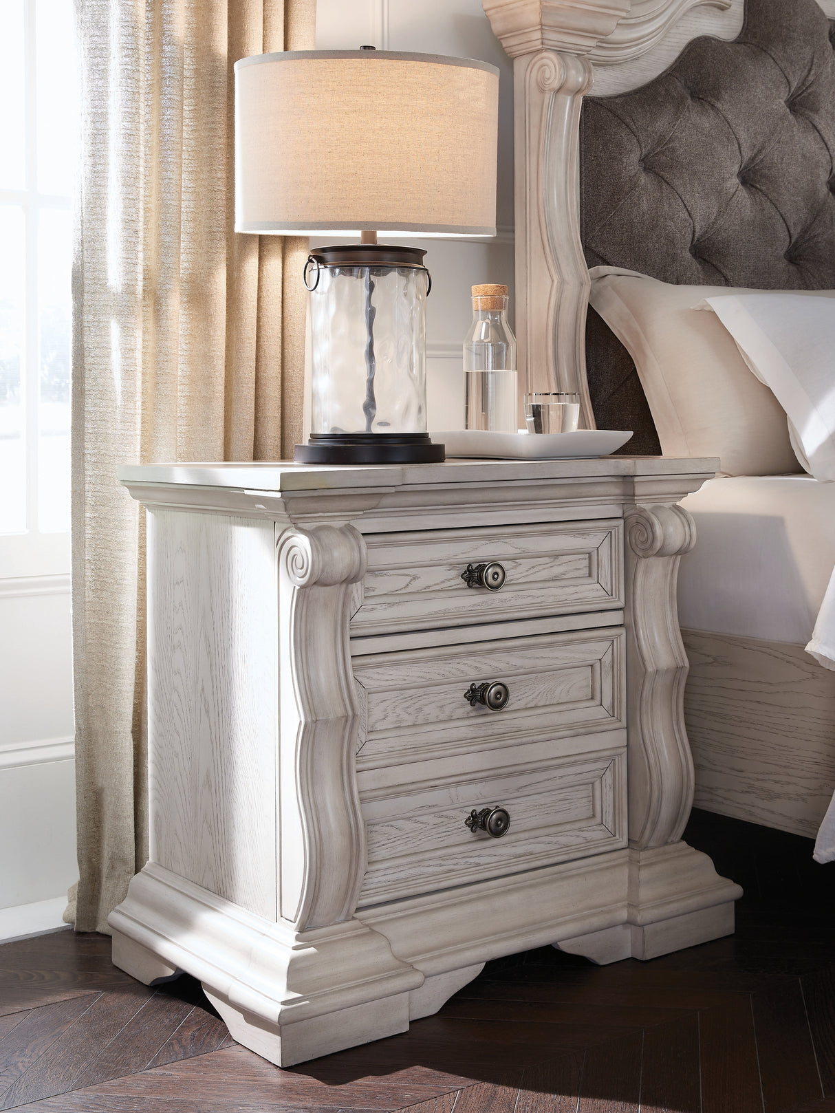 Furniture City Biloxi - Ashley Furniture - Bruchandi Bedroom - California King Upholstered Panel Bed / Antique White - PCB948B5