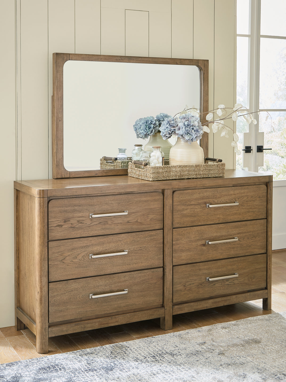 Furniture City Biloxi - Ashley Furniture - Cabalynn Bedroom - Dresser and Mirror / Light Brown - B974B1