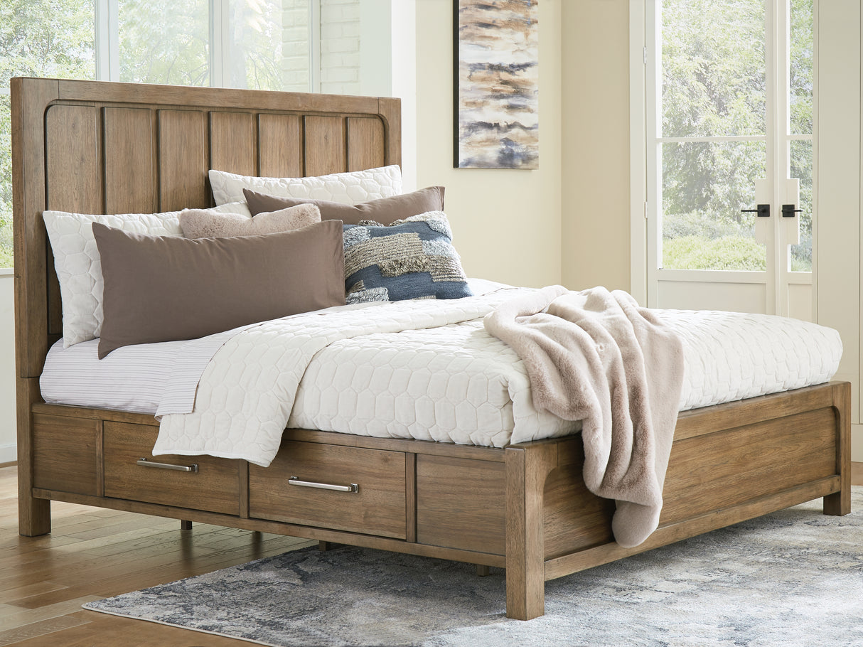 Furniture City Biloxi - Ashley Furniture - Cabalynn Bedroom - California King Panel Bed with Storage / Light Brown - B974B9