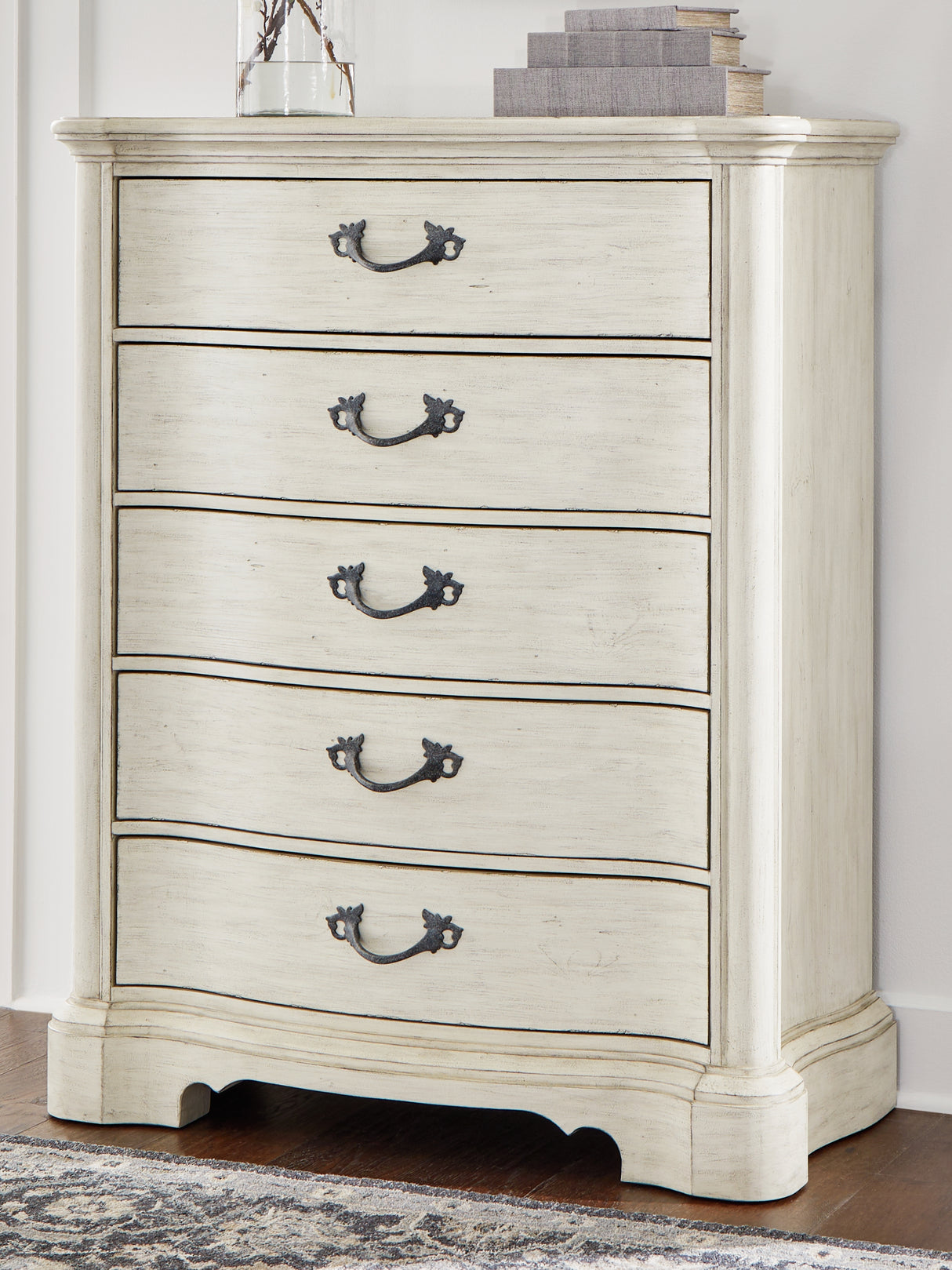 Furniture City Biloxi - Ashley Furniture - Arlendyne Bedroom - Five Drawer Chest / Antique White - B980-46