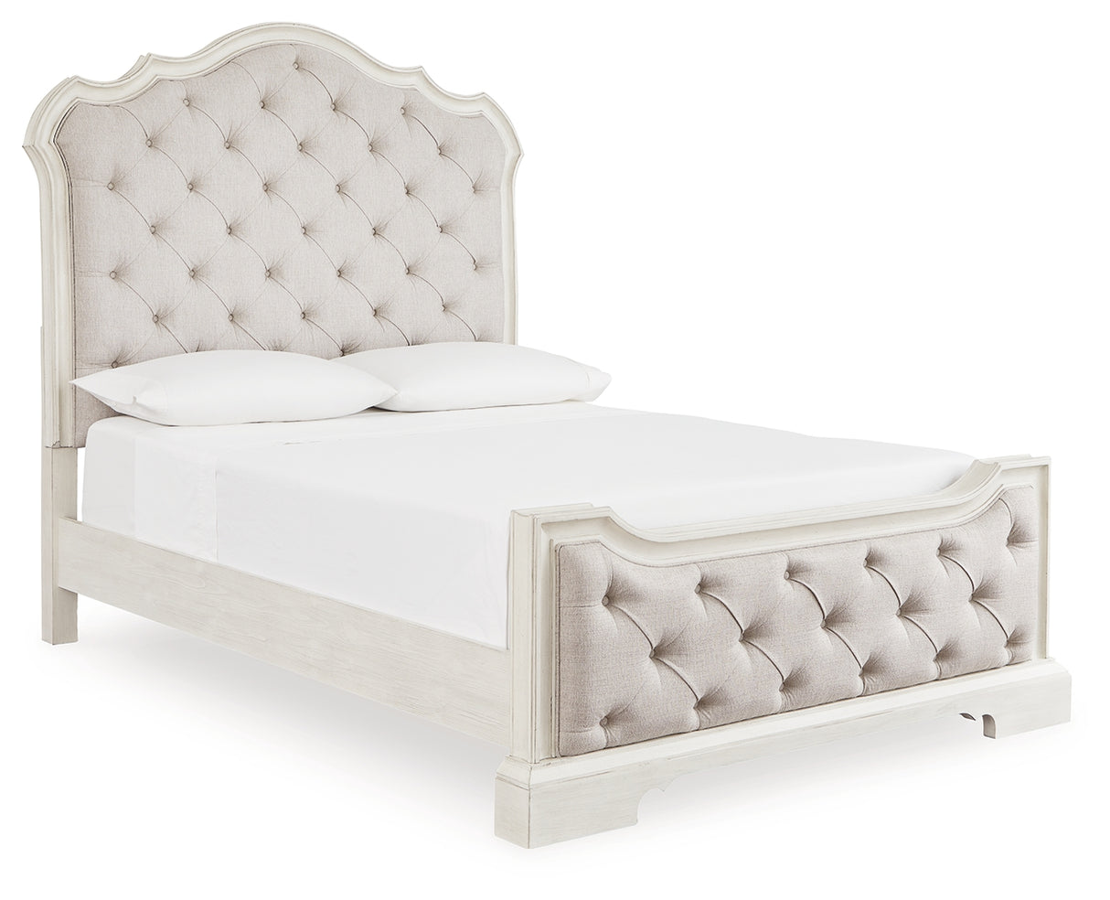 Furniture City Biloxi - Ashley Furniture - Arlendyne Bedroom - Queen Upholstered Bed / Antique White - B980B2