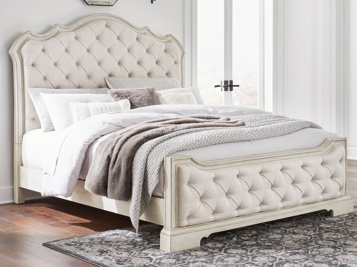 Furniture City Biloxi - Ashley Furniture - Arlendyne Bedroom - California King Upholstered Bed / Antique White - B980B5