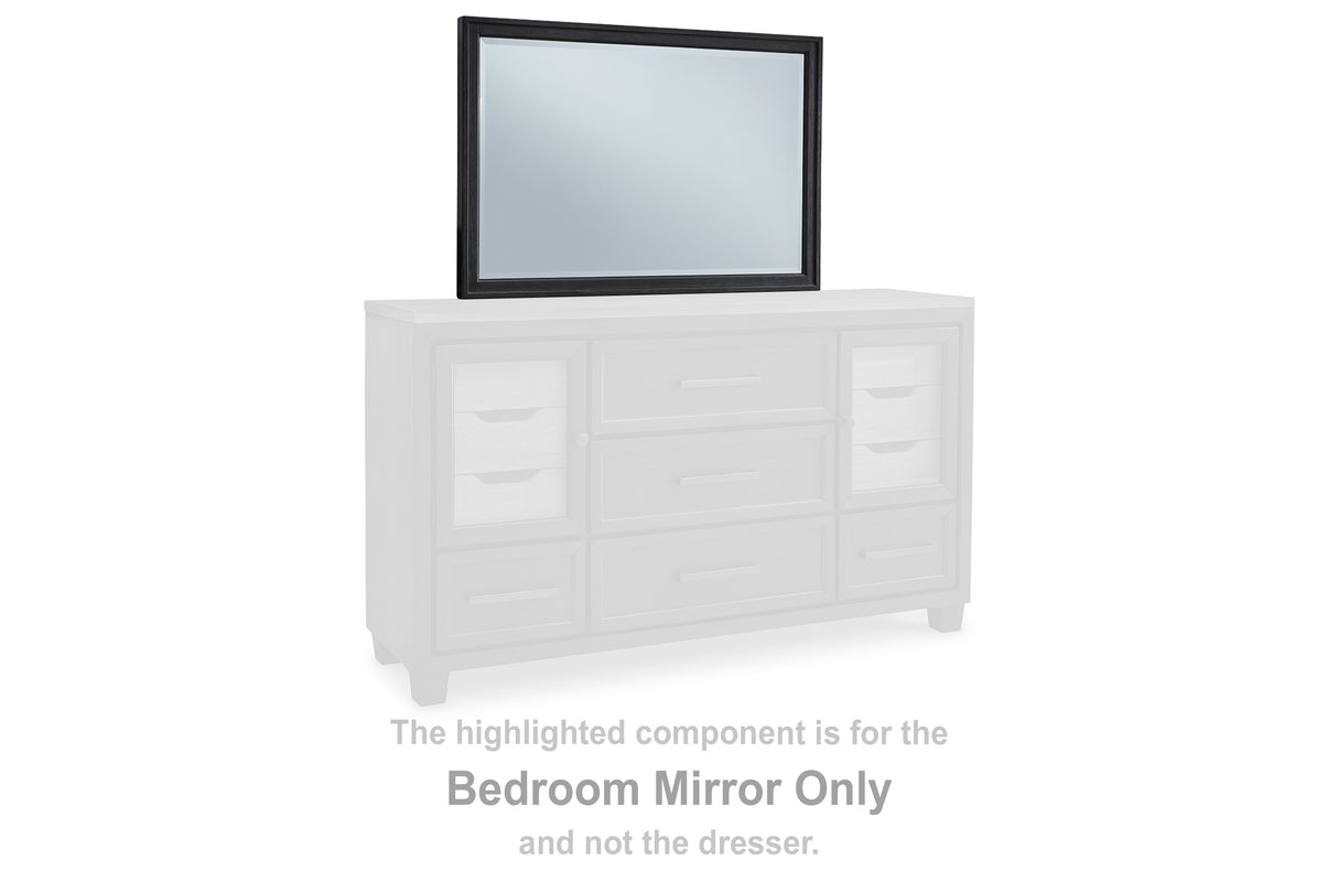Furniture City Biloxi - Ashley Furniture - Foyland Bedroom - Bedroom Mirror / Black - B989-36