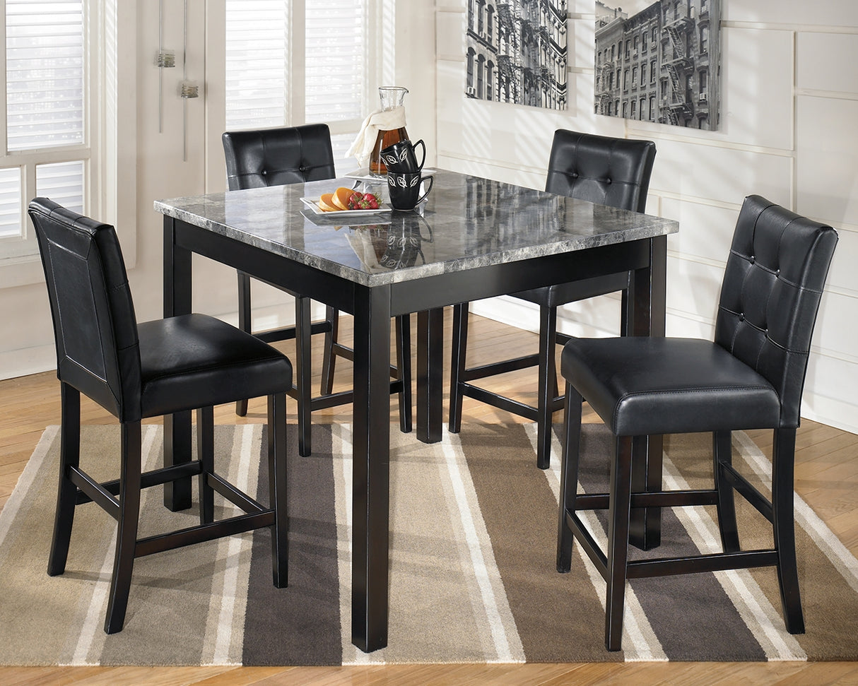 Furniture City Biloxi - Ashley Furniture - Maysville Dining Room - Square Counter TBL Set (5/CN) / Black - D154-223