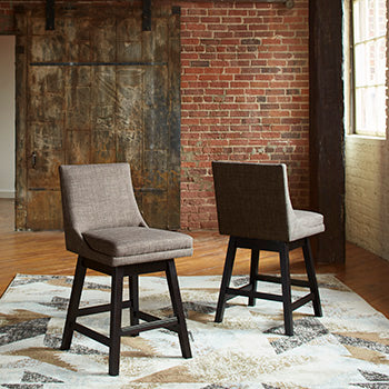 Furniture City Biloxi - Ashley Furniture - Tallenger Dining Room - Counter Height Bar Stool (Set of 2) / Light Gray - D380-424X2