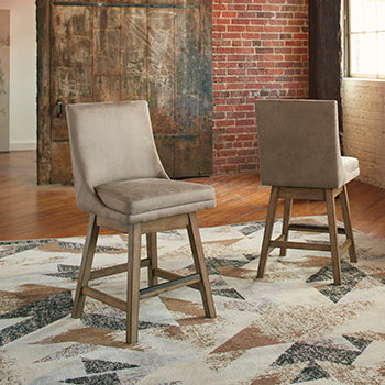 Furniture City Biloxi - Ashley Furniture - Tallenger Dining Room - Counter Height Bar Stool (Set of 2) / Beige - D380-524X2