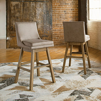 Furniture City Biloxi - Ashley Furniture - Tallenger Dining Room - Bar Height Bar Stool (Set of 2) / Beige - D380-530X2