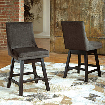 Furniture City Biloxi - Ashley Furniture - Tallenger Dining Room - Counter Height Bar Stool (Set of 2) / Dark Gray - D380-624X2