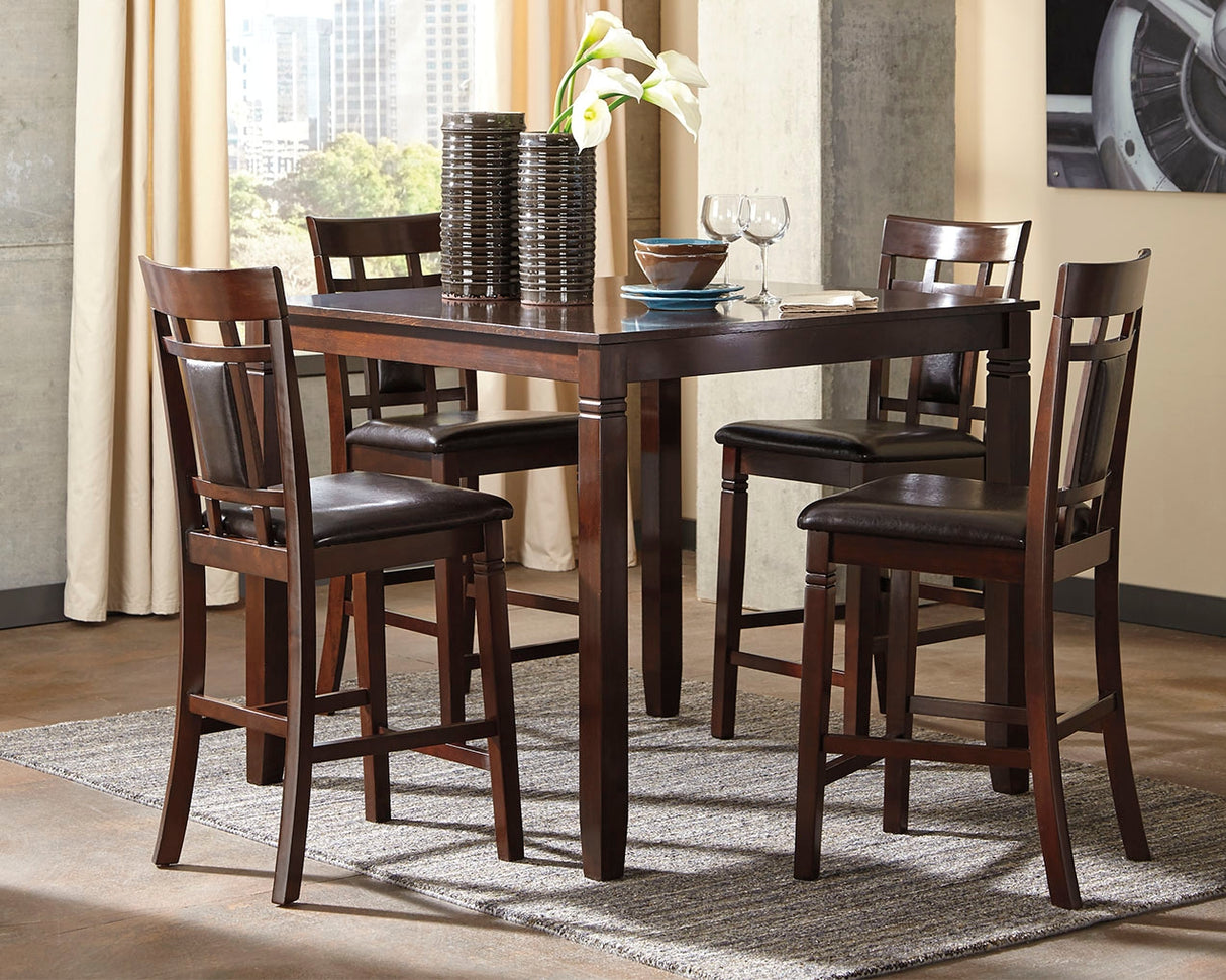 Furniture City Biloxi - Ashley Furniture - Bennox Dining Room - DRM Counter Table Set (5/CN) / Brown - D384-223