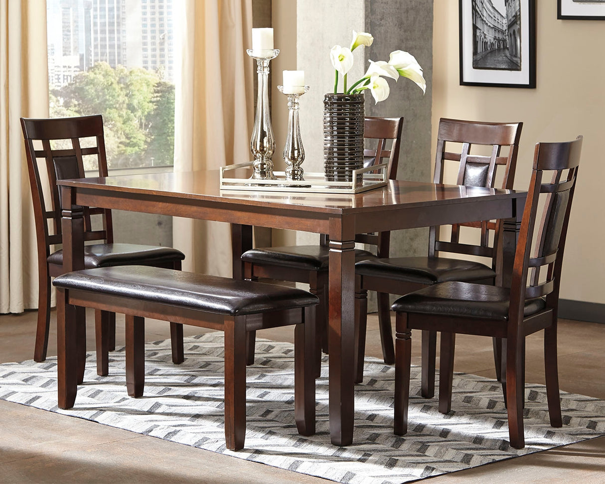 Furniture City Biloxi - Ashley Furniture - Bennox Dining Room - Dining Room Table Set (6/CN) / Brown - D384-325