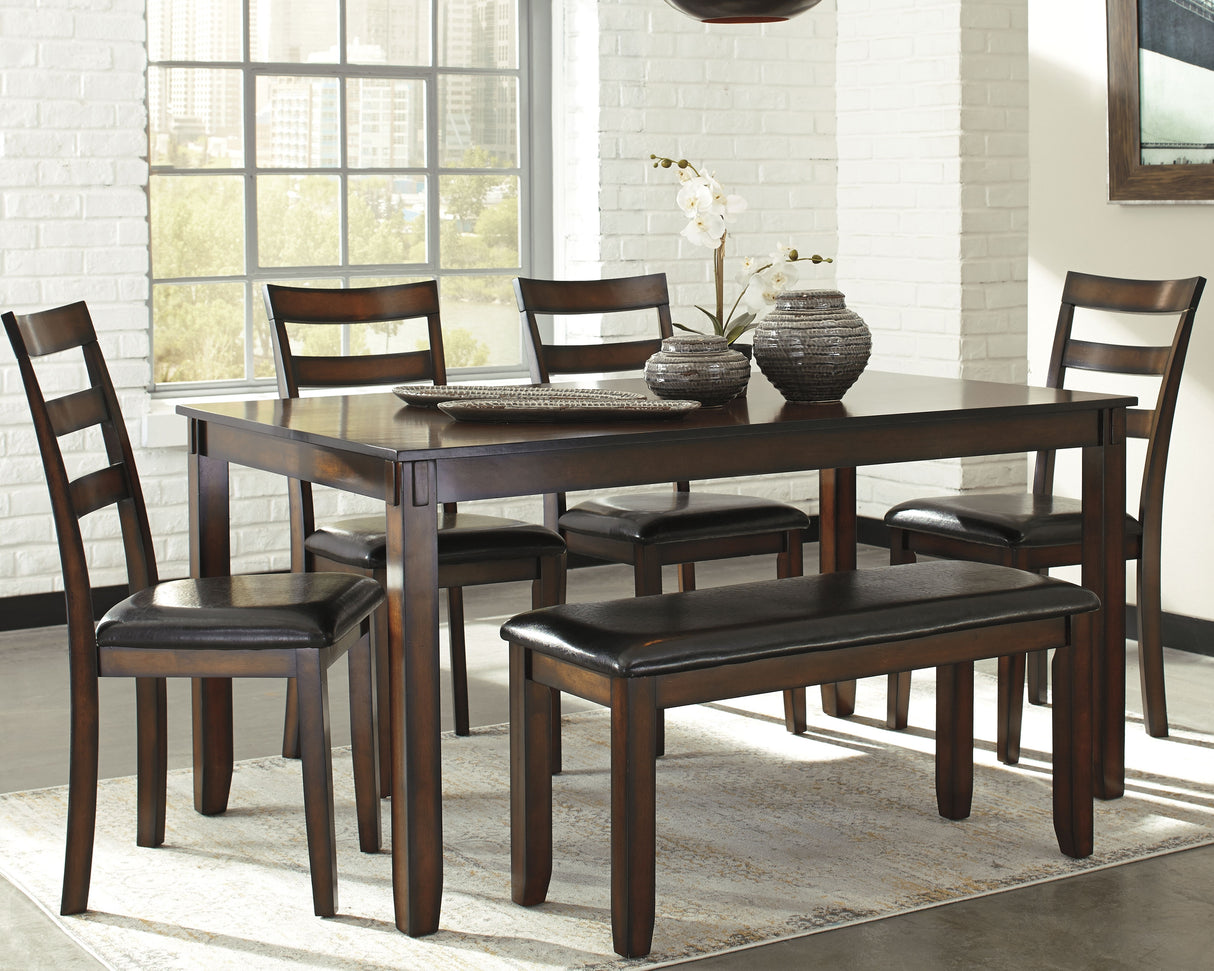 Furniture City Biloxi - Ashley Furniture - Coviar Dining Room - Dining Room Table Set (6/CN) / Brown - D385-325
