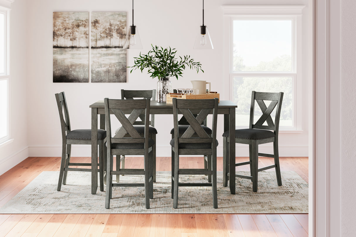 Furniture City Biloxi - Ashley Furniture - Caitbrook Dining Room - RECT DRM Counter TBL Set(7/CN) / Gray - D388-423