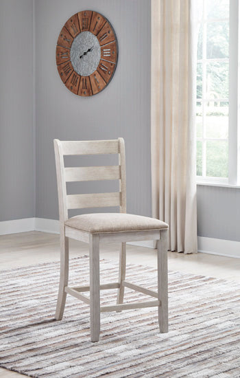Furniture City Biloxi - Ashley Furniture - Skempton Dining Room - Counter Height Bar Stool (Set of 2) / White/Light Brown - D394-124X2